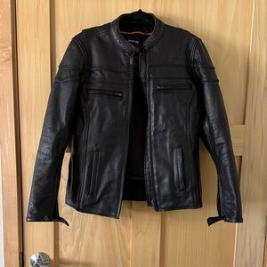 Women’s Black Leather Motorcycle Jacket